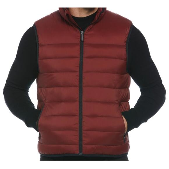 Perry Ellis Mens Lightweight Puffer Vest - Mens Medium - Russet Brown - NWT - Picture 8 of 8